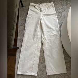 Buck Mason Women's White Wide-Leg Jeans